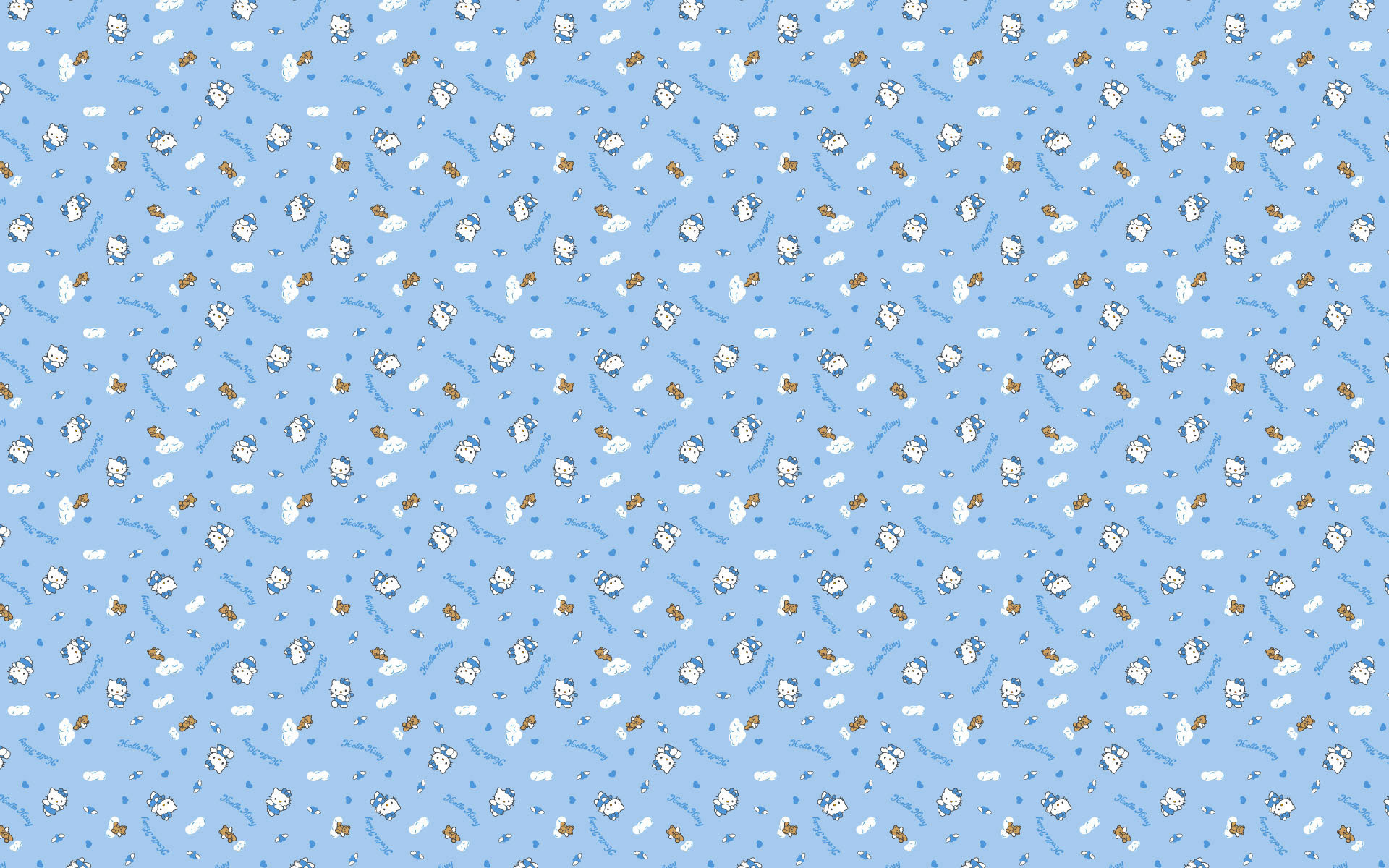 1920x1200 Blue background Hello Kitty 1920Ã1200