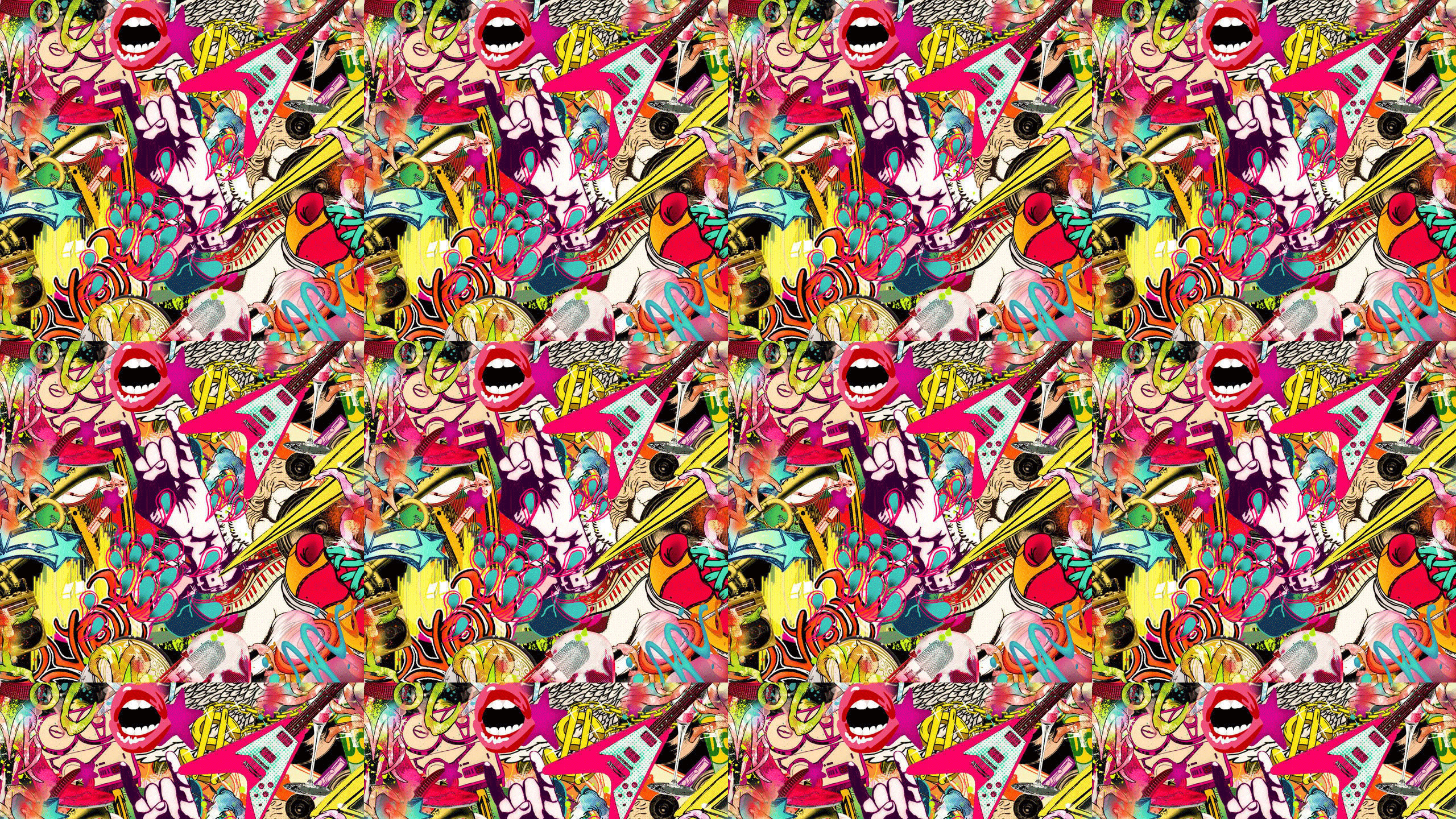 2560x1440 ... Fashion Collage wallpapers - Crazy Frankenstein ...