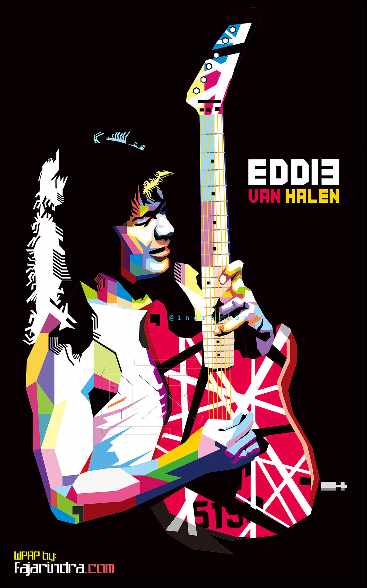 1204x1924 Eddie Van Halen WPAP by indrorobo