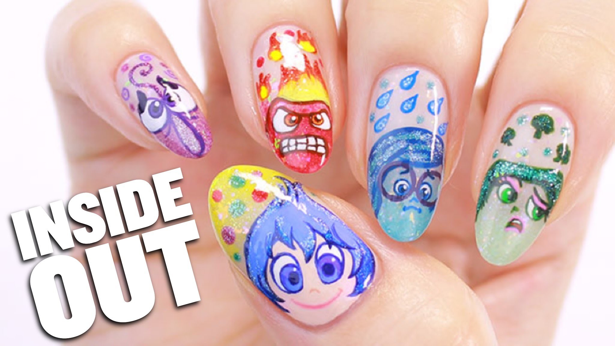 2048x1152 Inside Out Nail Tutorial (Disgust, Sadness, Joy, Anger & Fear) - YouTube