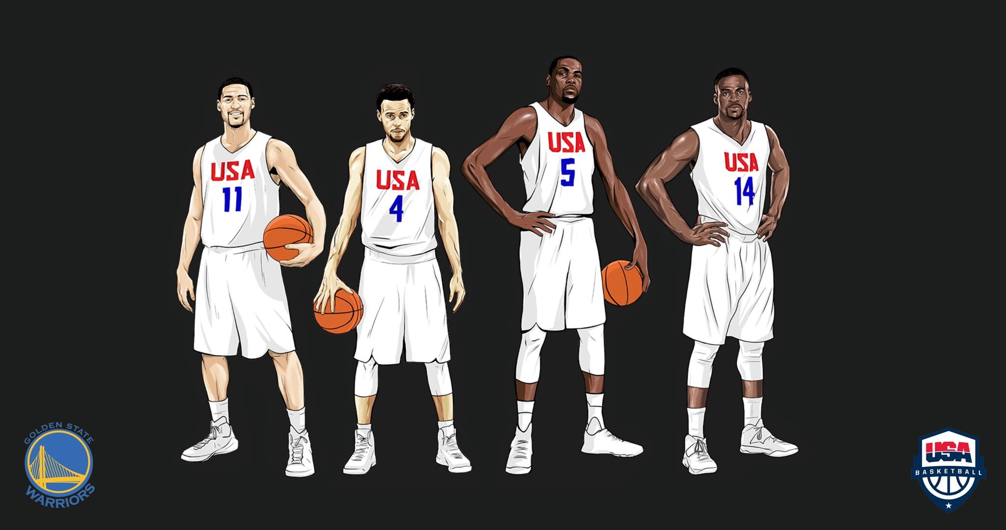 2048x1080 Made wallpaper for GSW'S Big 4 on Team USA ...