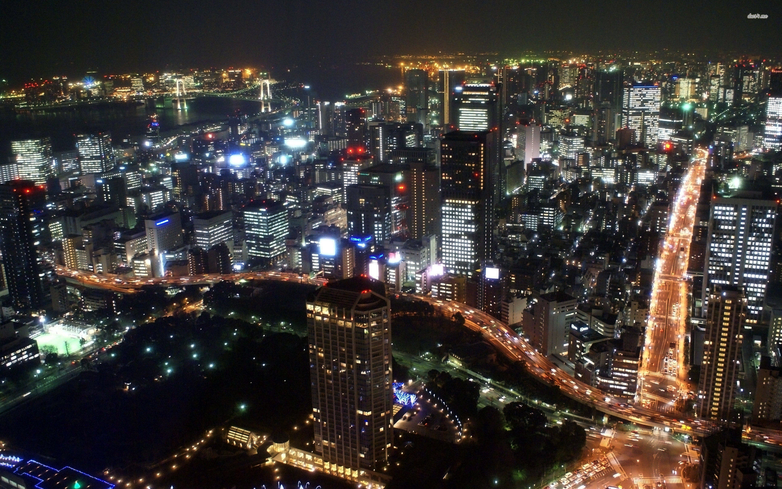 2560x1600 ... Tokyo at night wallpaper  ...