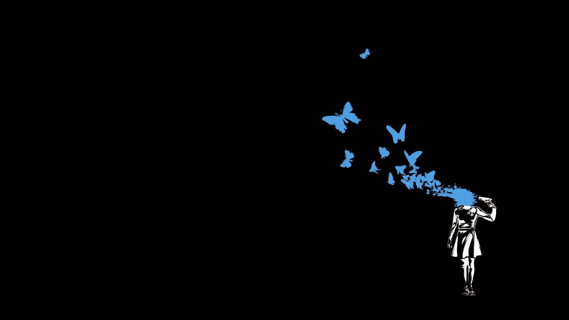 1920x1080 butterfly, Minimalism, Dark Wallpapers HD / Desktop and Mobile Backgrounds