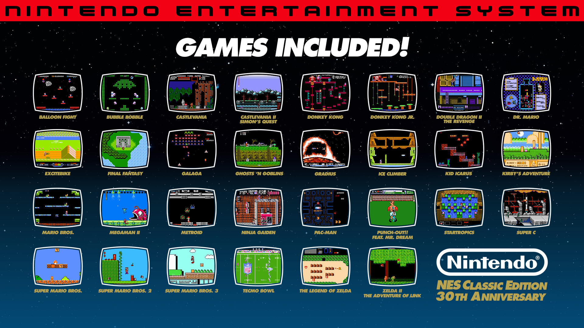 1920x1080 NES Classic Edition - 30th Anniversary Wallpaper by TheWez1981