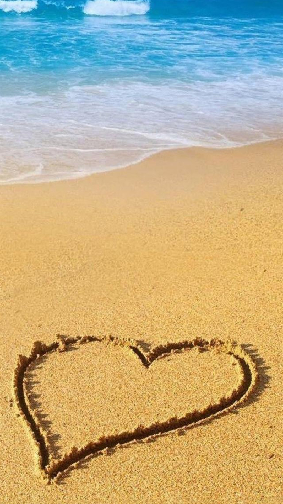 1080x1920 Love Beach Sand iPhone Wallpaper resolution 