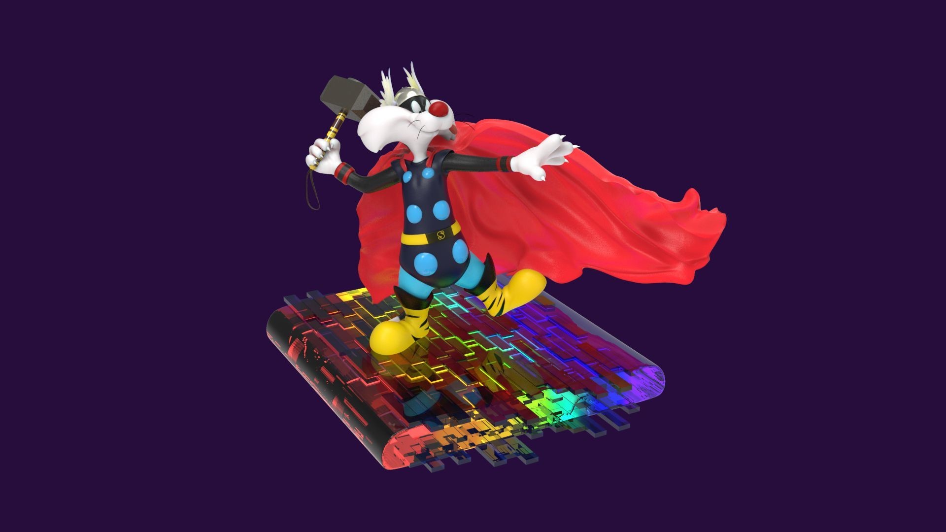 1920x1080 Sylvester the Cat as Thor