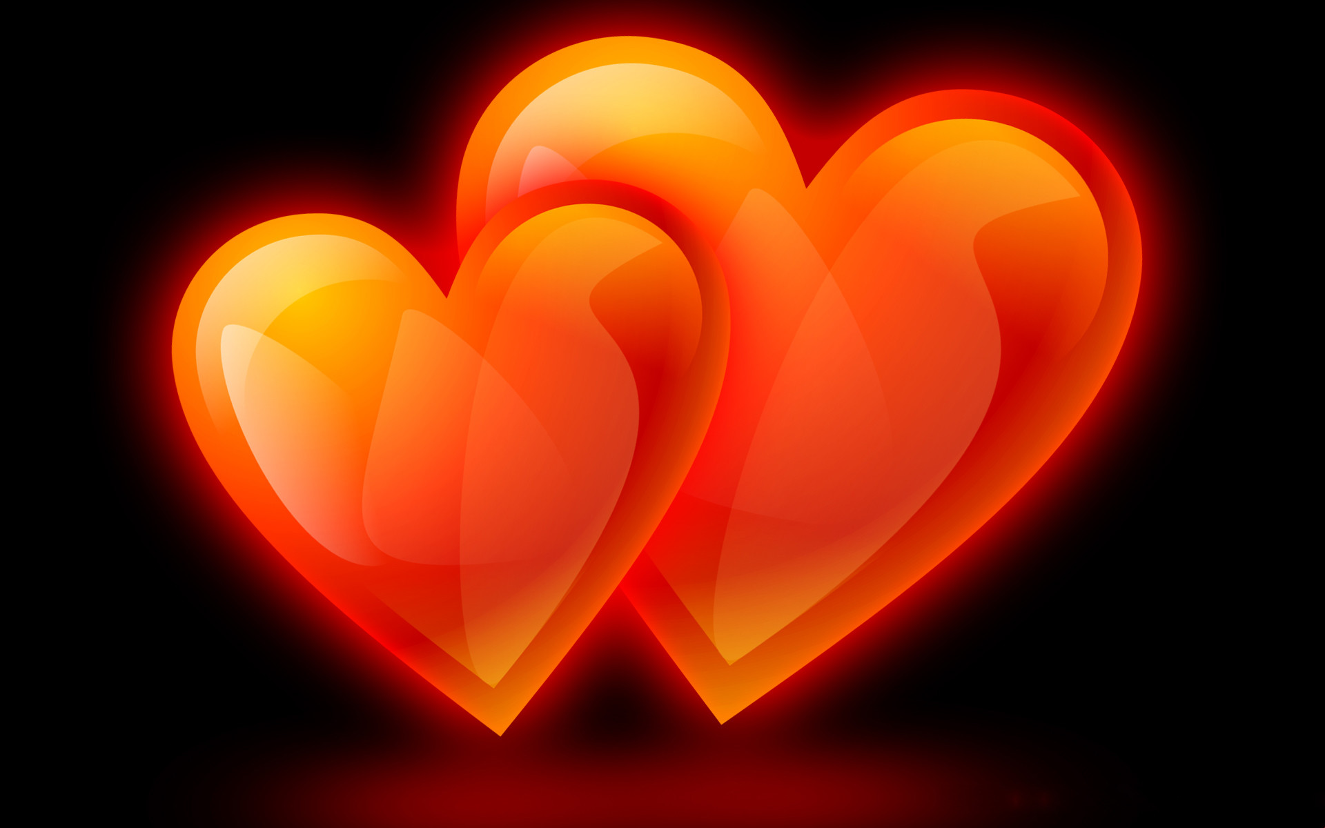 1920x1200 Orange & Black Hearts