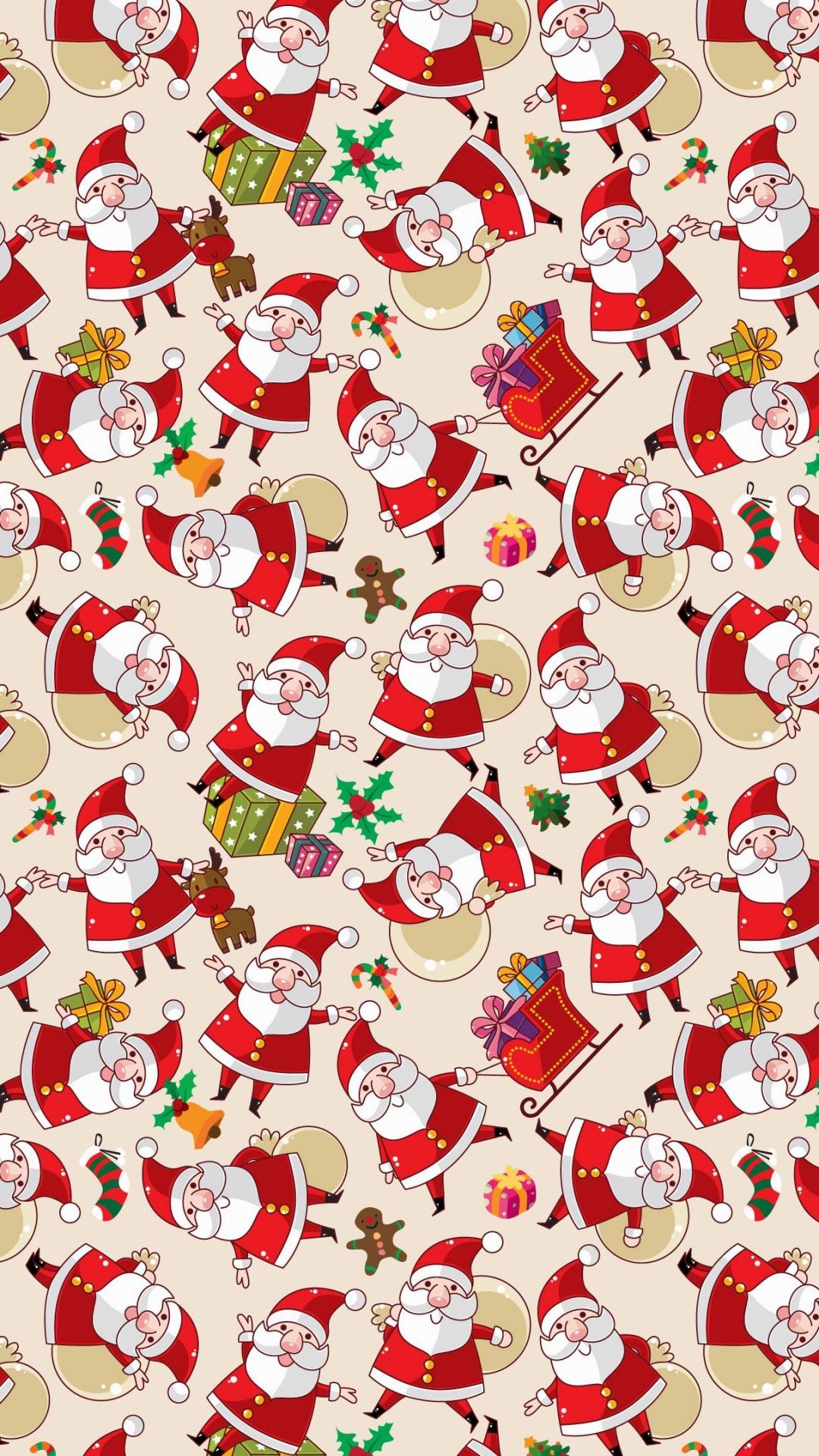1080x1920 wallpaper.wiki-Santa-Claus-Pattern-Texture-Background-iphone-