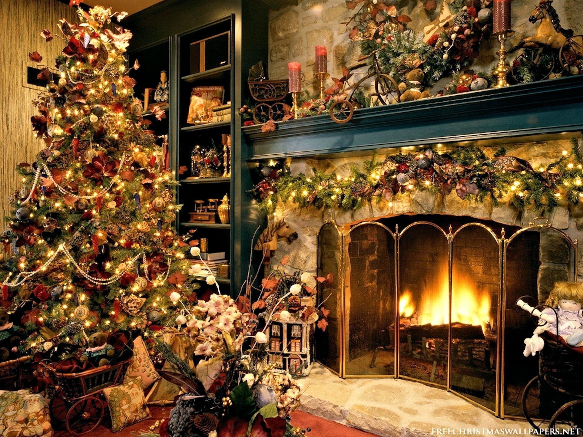 1925x1444  free christmas fireplace wallpaper 2015 - Grasscloth Wallpaper