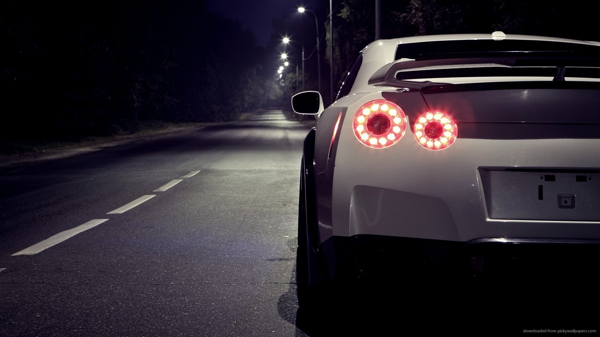 1920x1080 White Nissan GTR Tail Lights Wallpaper picture
