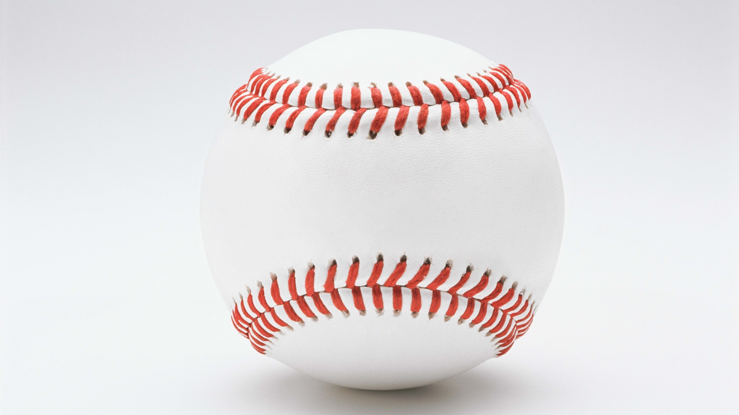 2560x1440  Wallpaper ball, white background, baseball