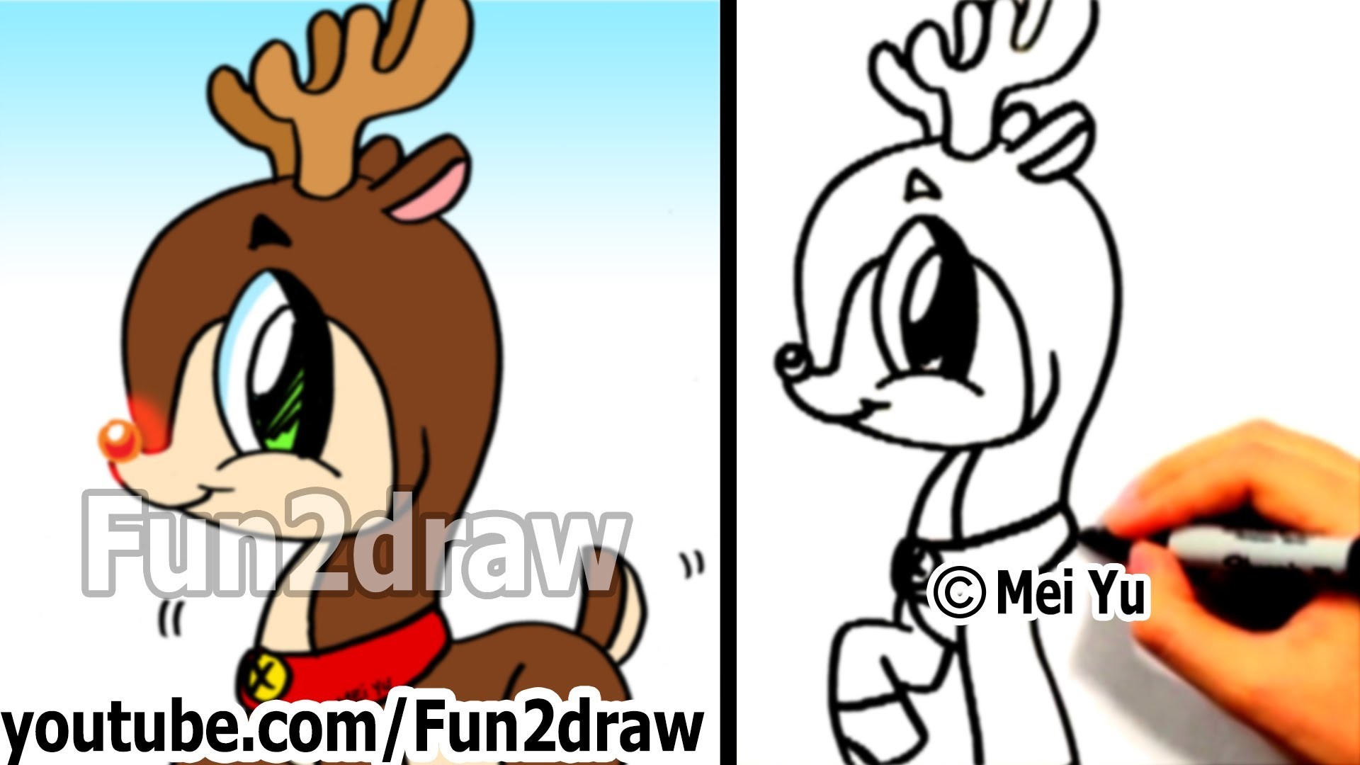 1920x1080  How To Draw A Cartoon Reindeer