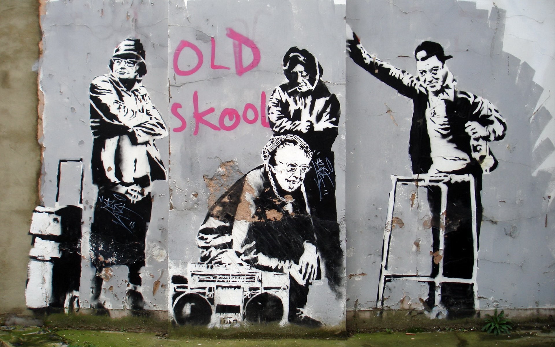 1920x1200 Banksy Old Skool