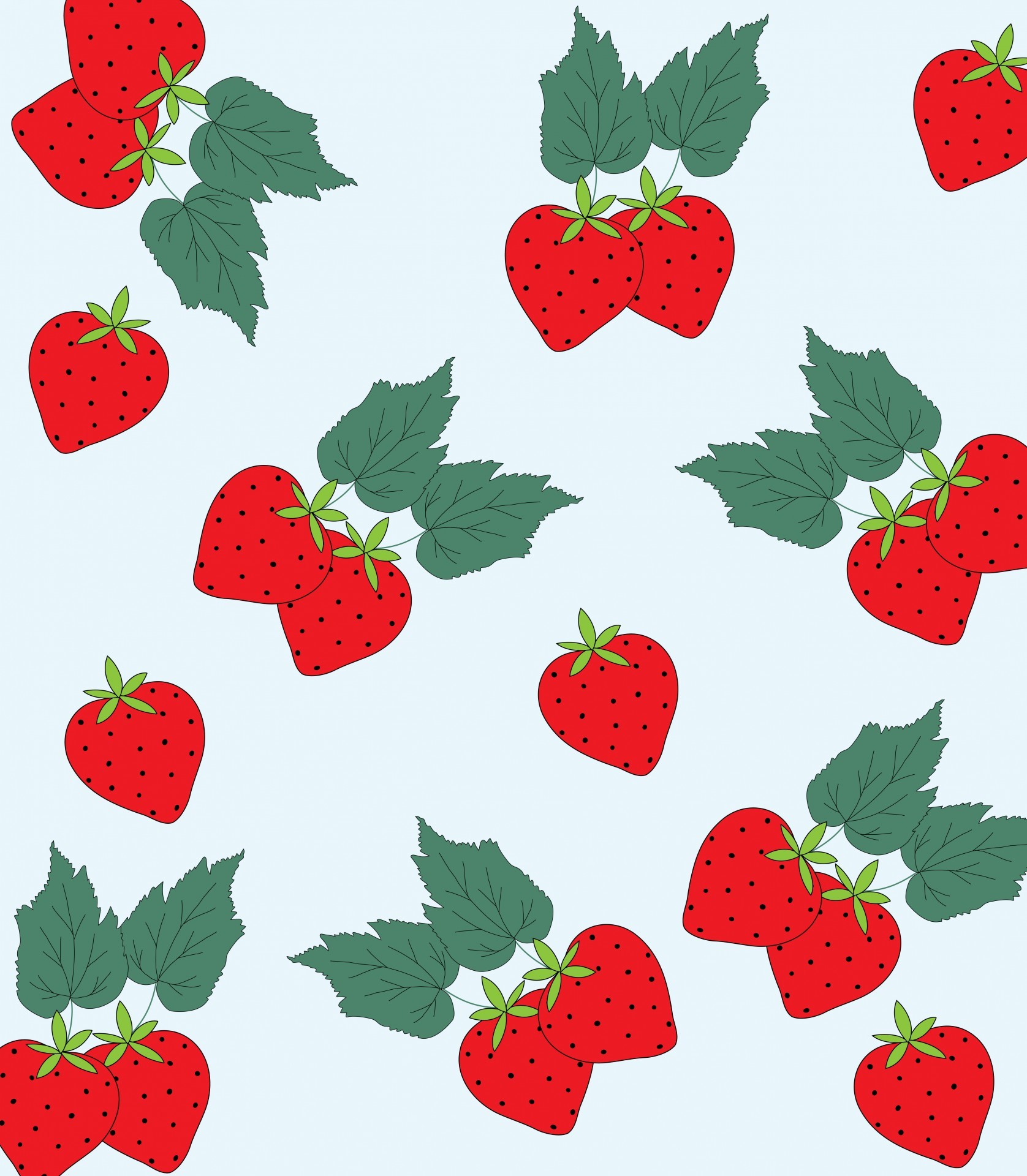 1676x1920 Strawberry Wallpaper Background