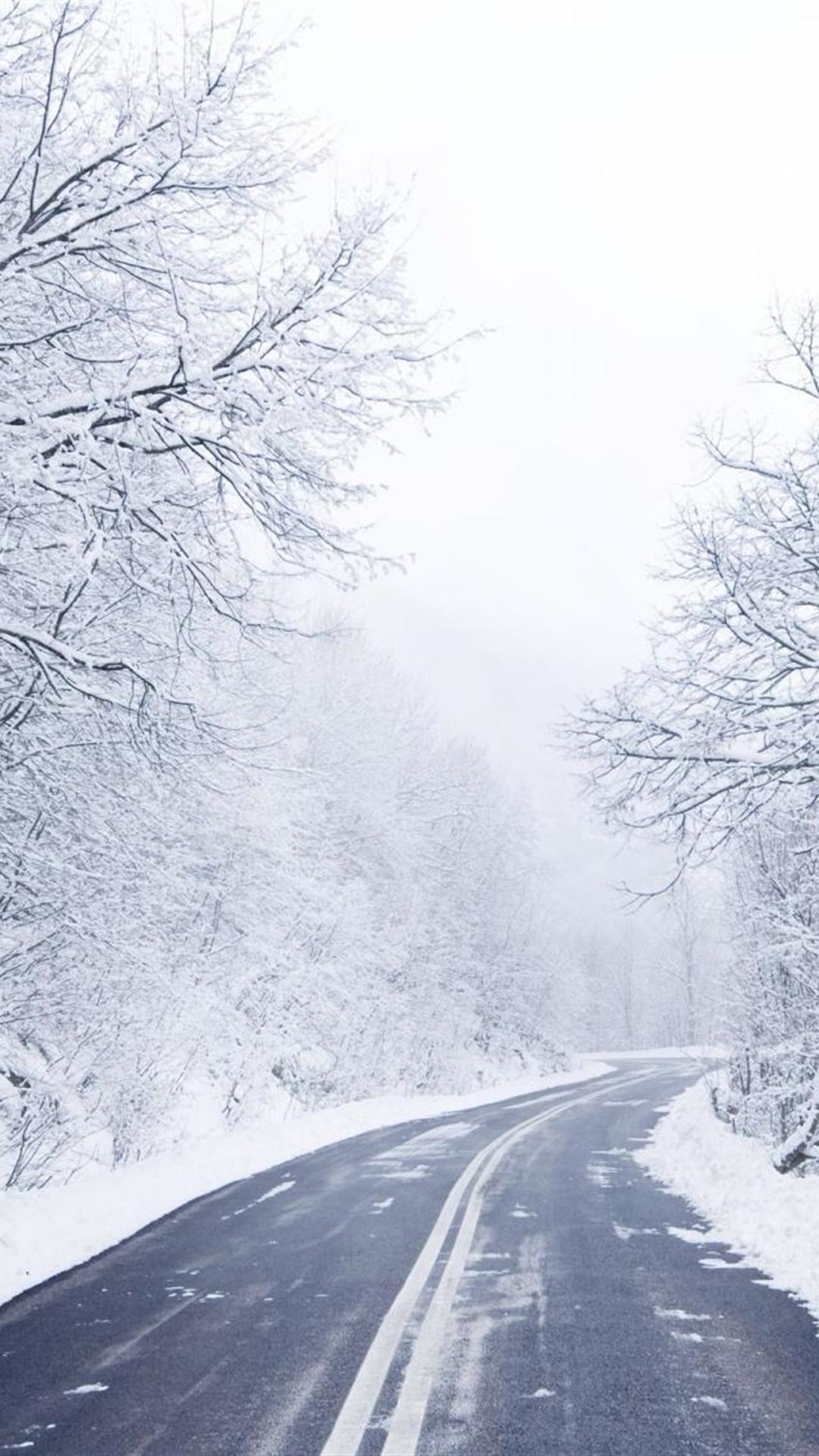 1080x1920 download cold winter road wallpapers for iphone 6 plus :