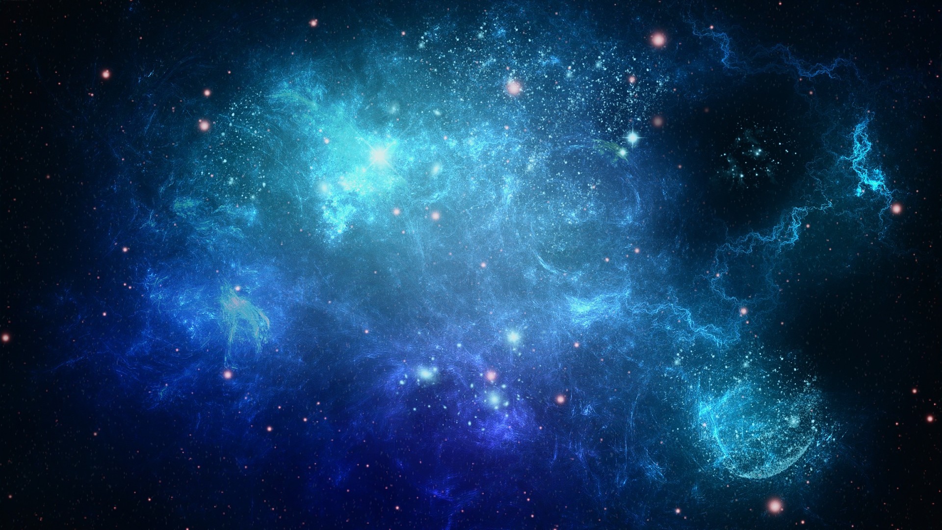 1920x1080 Preview wallpaper space, background, blue, dots 