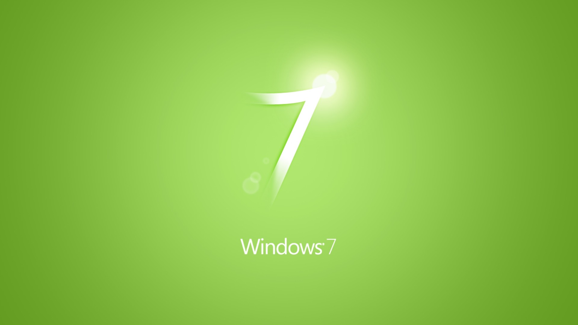 1920x1080 Simple green Windows 7 logo