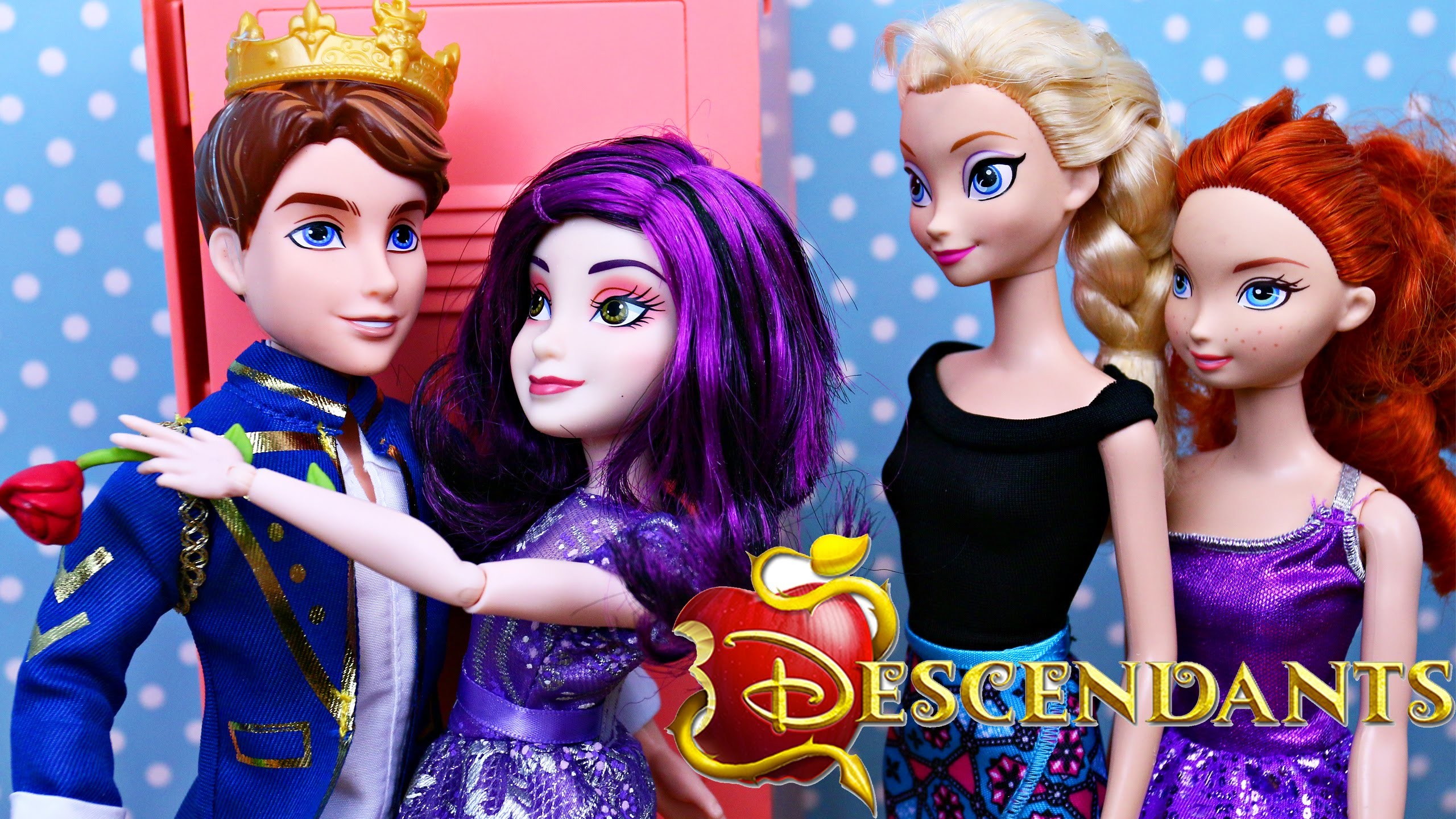 2560x1440 Descendants Dolls Love Triangle Disney Princess Merida & Frozen Elsa with  Mal & Ben - YouTube