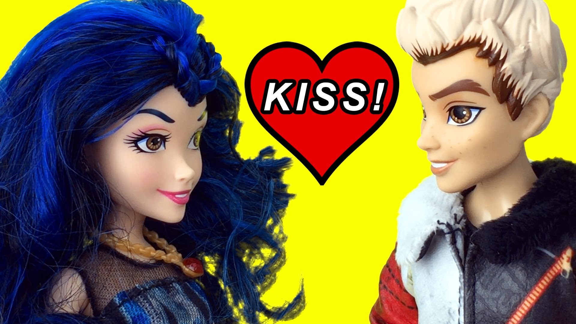 1920x1080 Disney Descendants Evie and Carlos Kiss with Mal and Ben Descendants Dolls  - YouTube