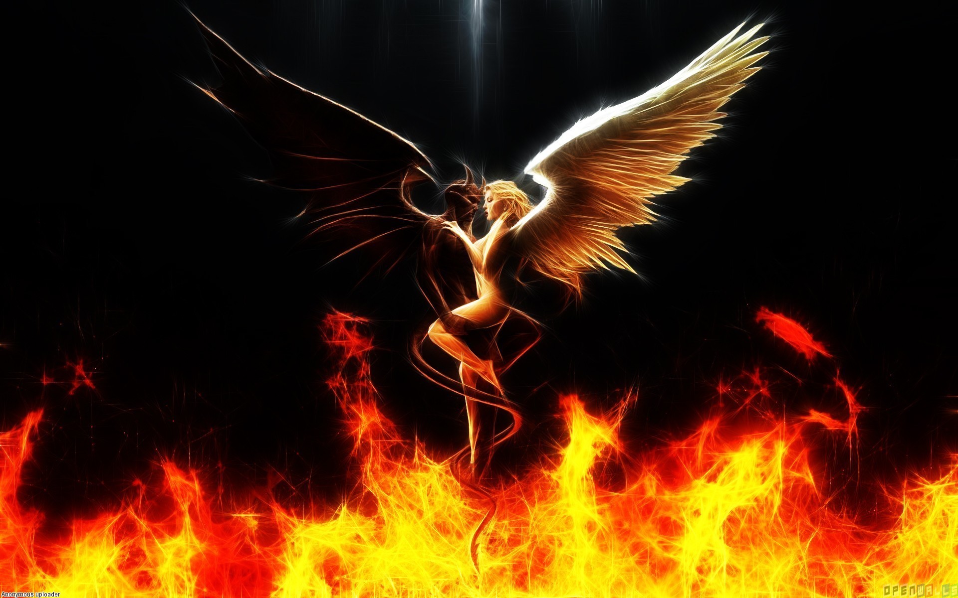 1920x1200 half angel half devil girl | Angels And Demons Half Angel Demon Statue  Wallpaper Images