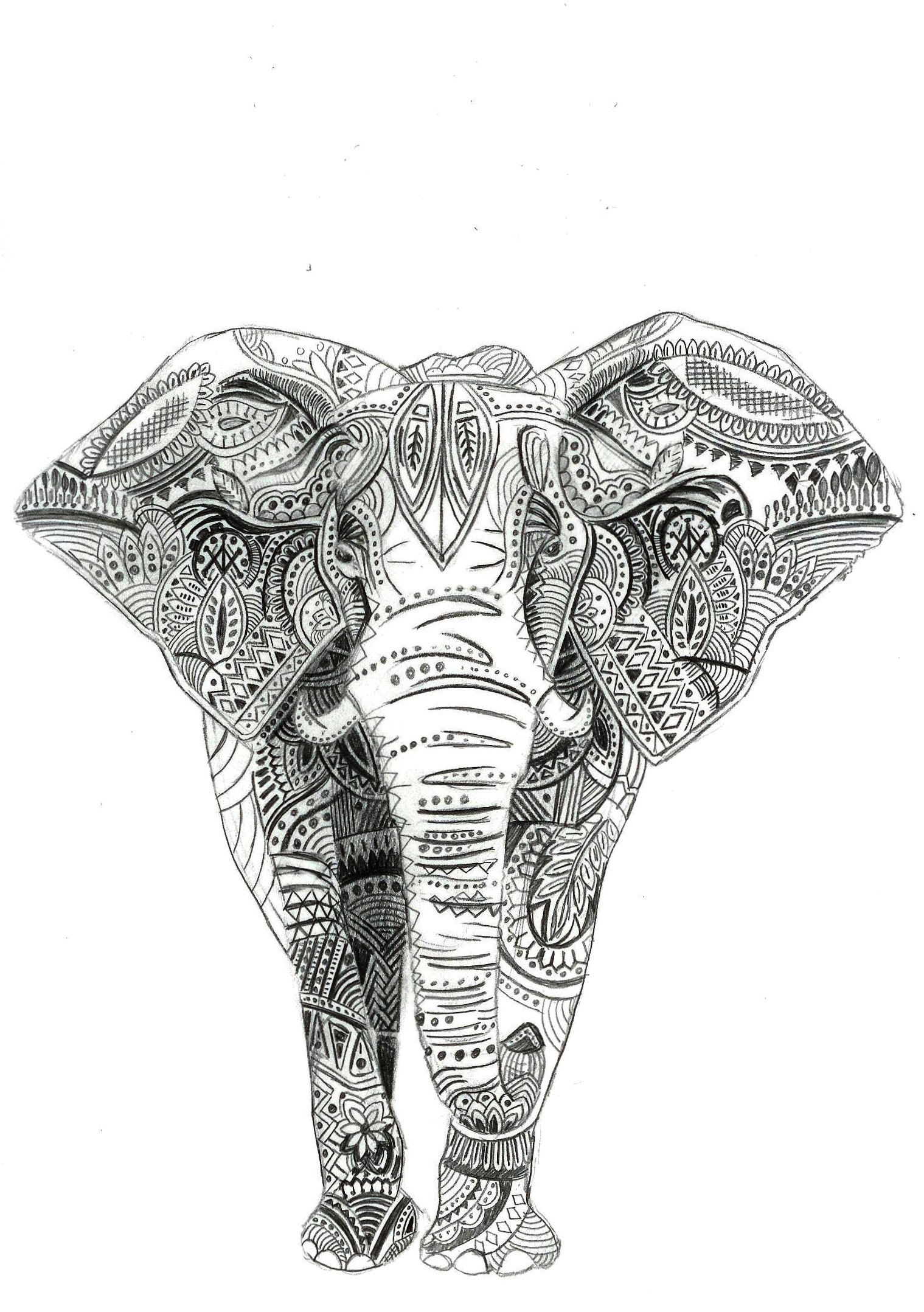 1519x2157 indian elephant tattoo - Google Search