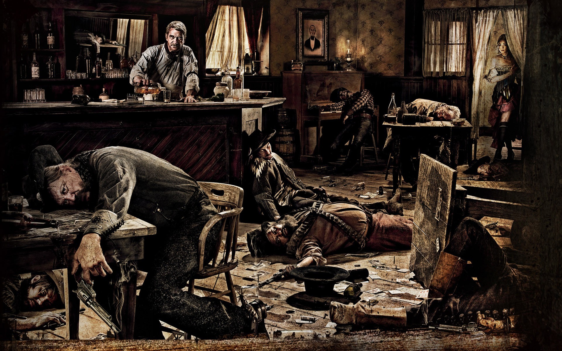 1920x1200 Wild West Fight Shooting Bar Flim Desktop Wallpapers - Wallpapers and  Backgrounds