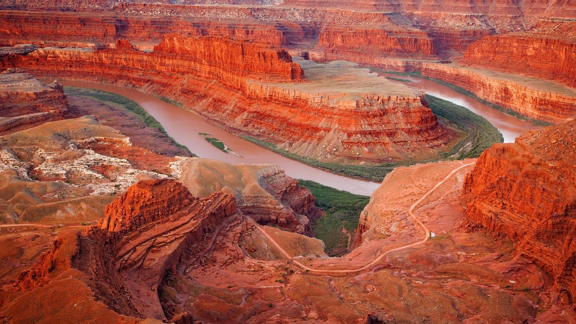 1920x1080 Desert - Canyon Bend Dessert Usa Arizona Utha Great Places HDR Wallpaper  for HD 16: