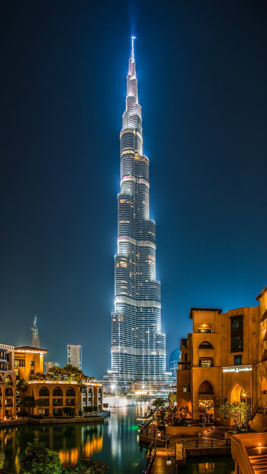 1080x1920 burj halifa dubai skyscraper night lights 