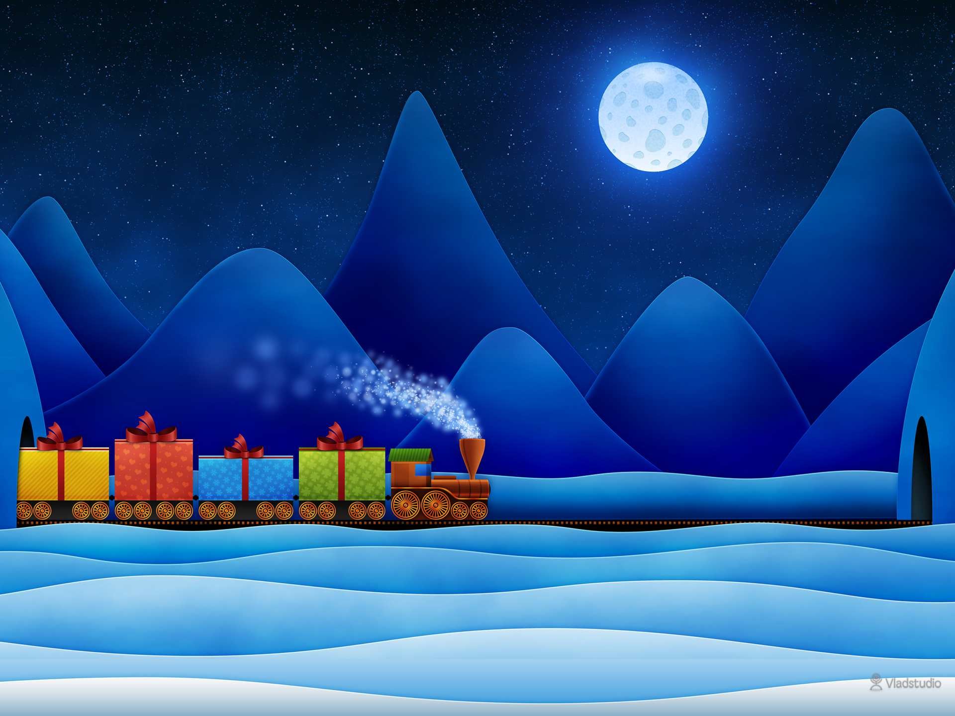 1920x1440 A train carrying gifts