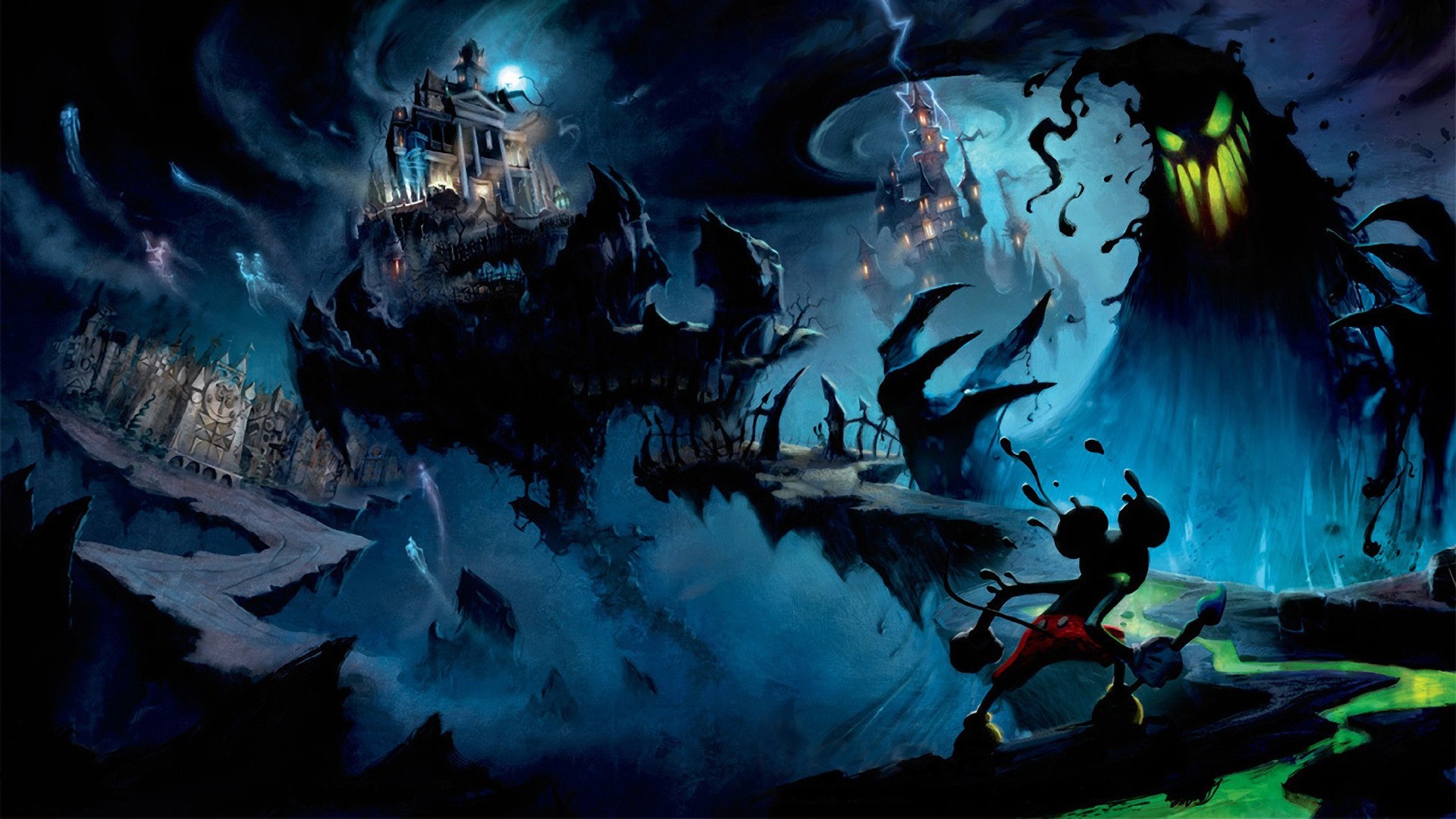 1920x1080  Wallpaper disney epic mickey, junction point studios, oswald  lucky rabbit, mickey mouse