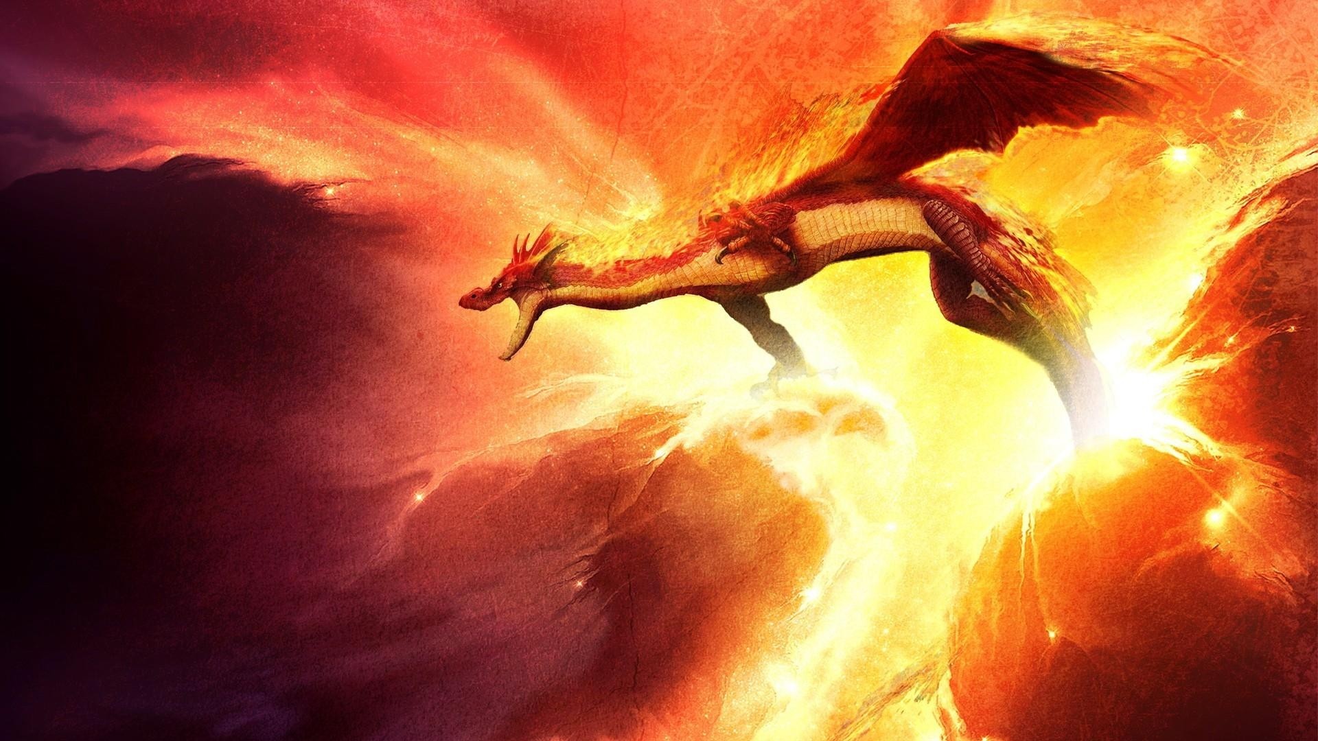 1920x1080 ... Background Full HD 1080p.  Wallpaper dragon, fire, sparkles,  mouth