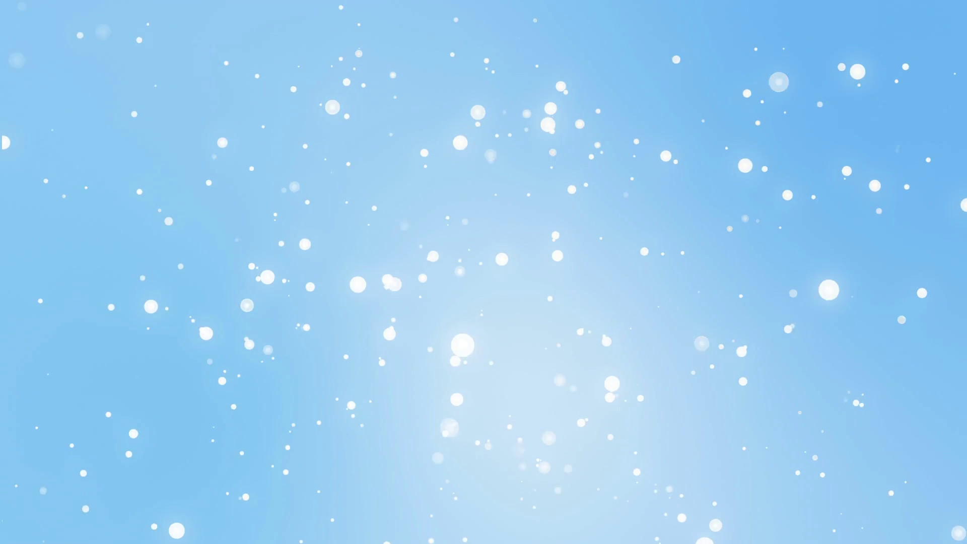 1920x1080 Glowing white snowflake particles falling down against a light blue  gradient Christmas background