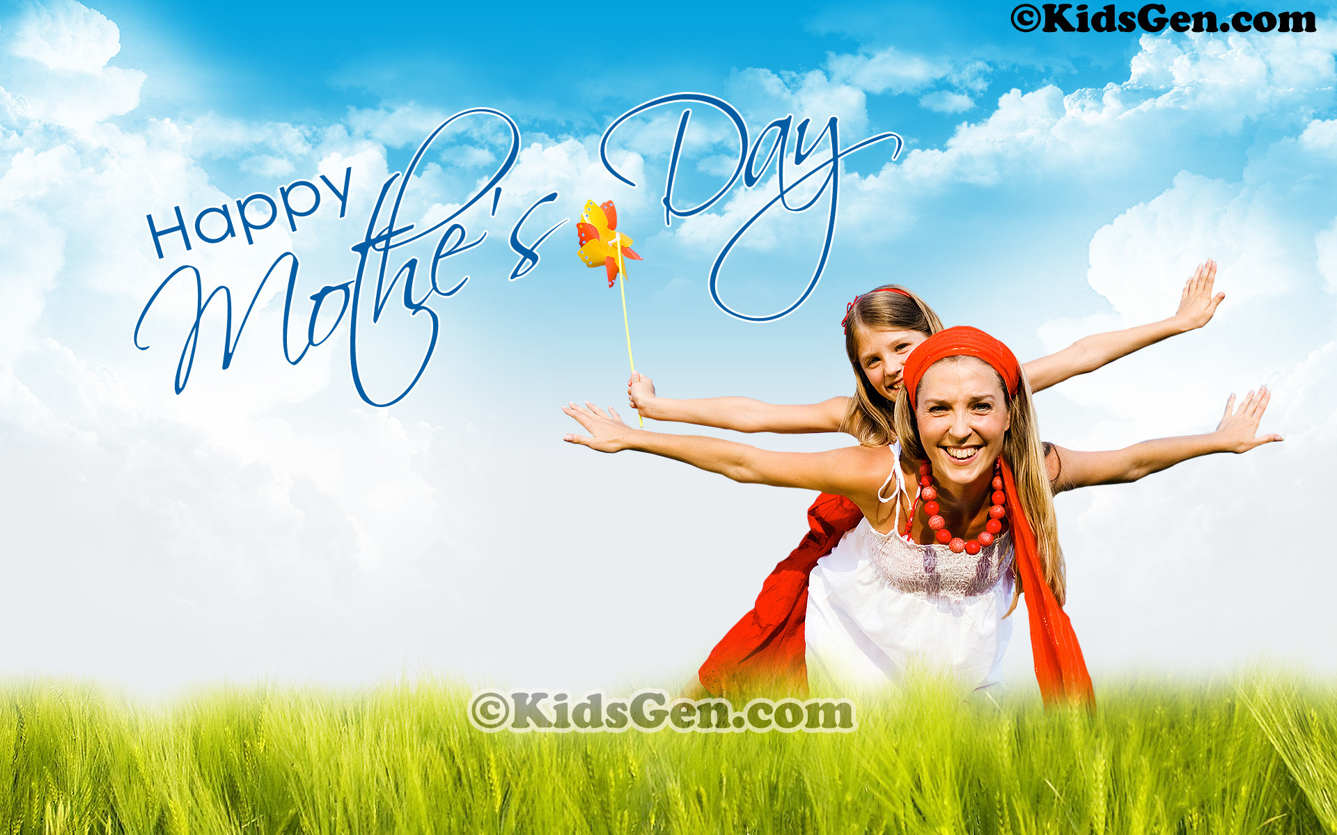 1920x1200 High Definition representation of mother and daughter enjoying themselves  om mother's day