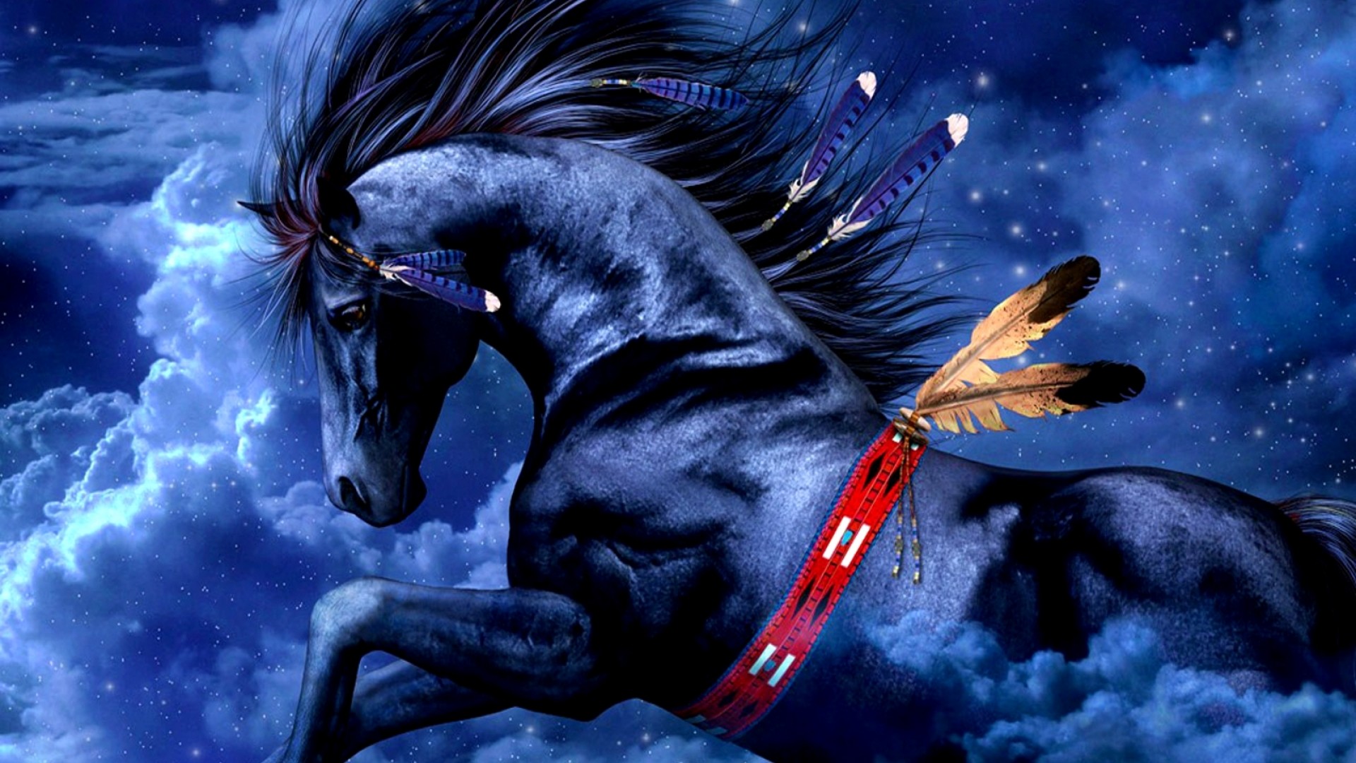 1920x1080 wallpaper.wiki-Black-Horse-Pictures-HD-PIC-WPE0011655