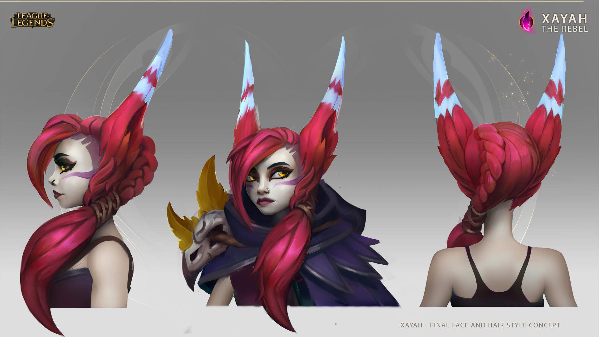 1920x1080 Xayah Concept (Face and Hair) by Daniel Orive HD Wallpaper Official Artwork  League of