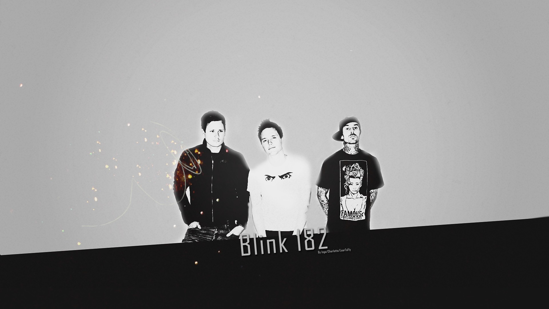 1920x1080 Download Wallpaper  blink-182, background, letters, spots,  silhouettes Full HD 1080p HD Background