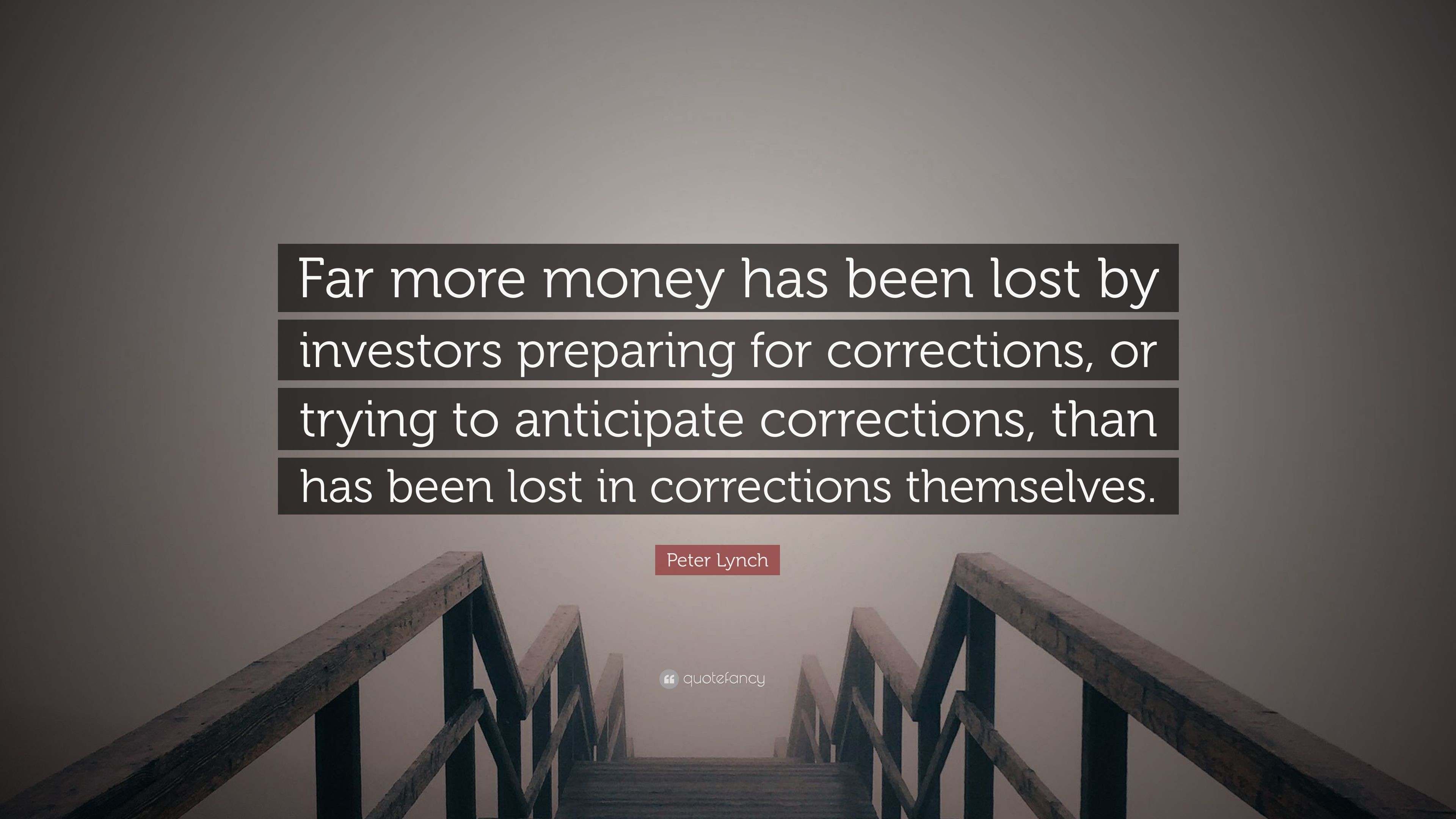 3840x2160 Peter Lynch Quote: “Far more money has been lost by investors preparing for  corrections