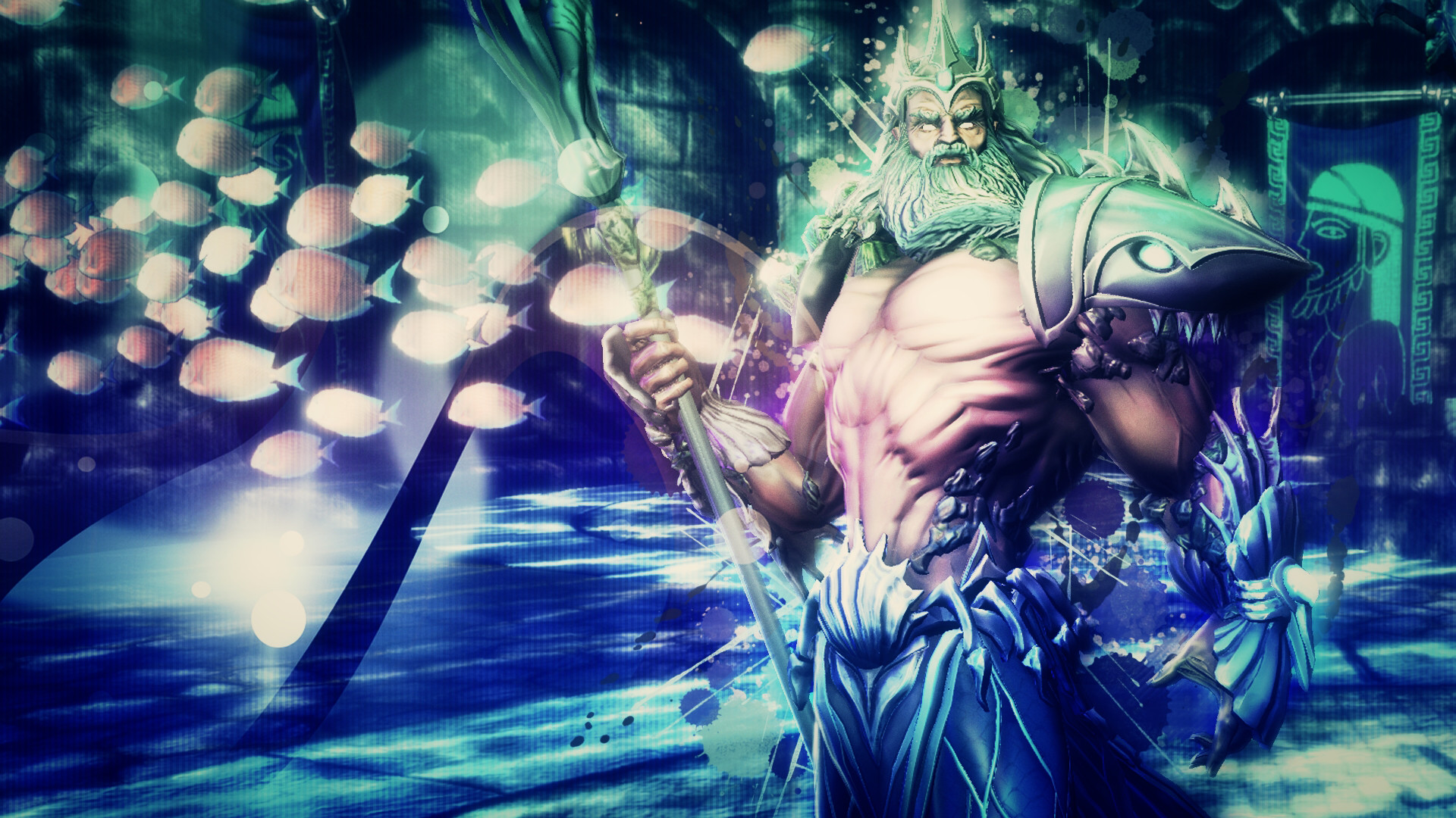 1920x1080 ... God of The Oceans (Smite) - Wallpaper by Getsukeii