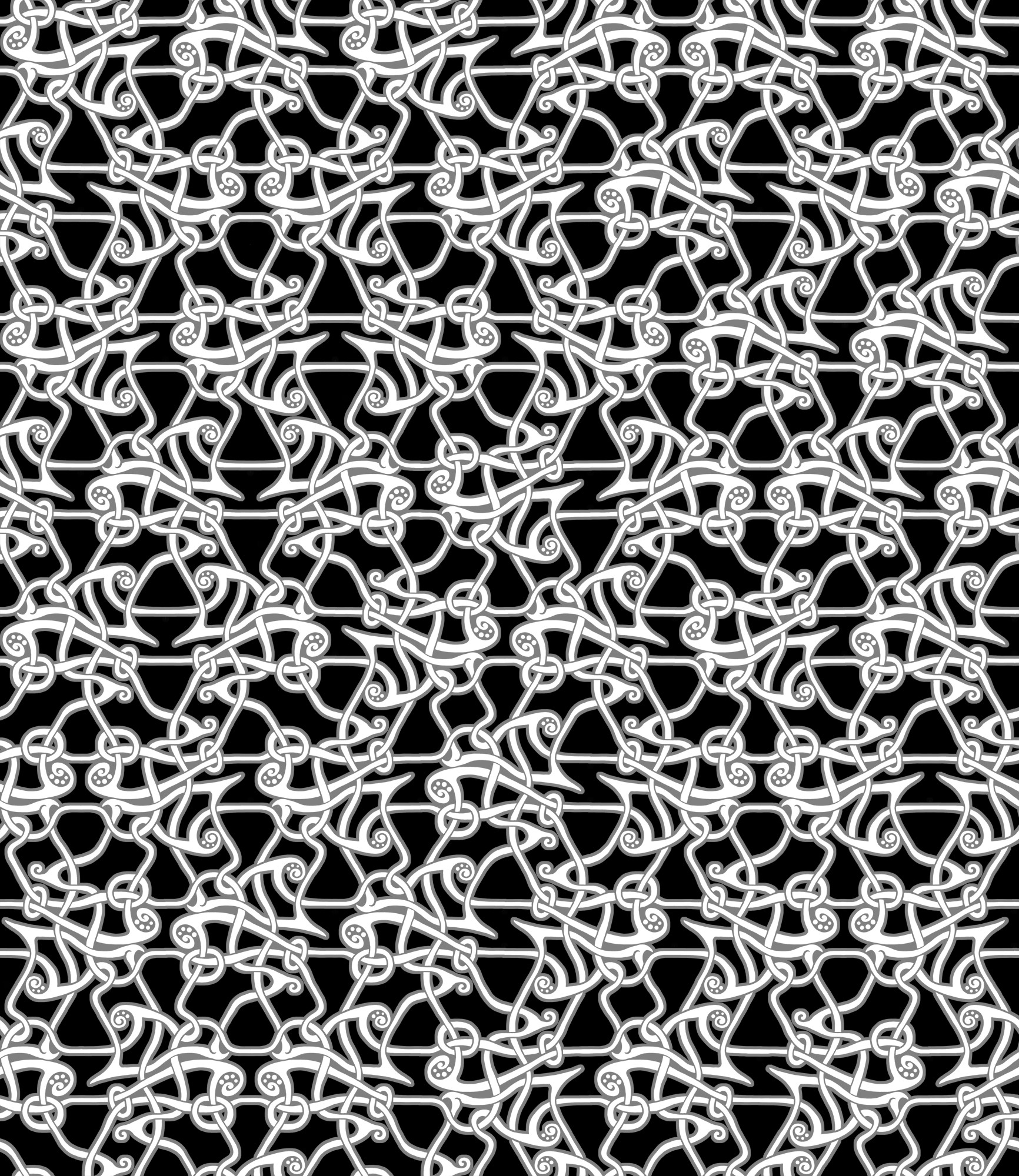 1732x2000 ... Hexagon Truchet Celtic Knot 2 by parrotdolphin