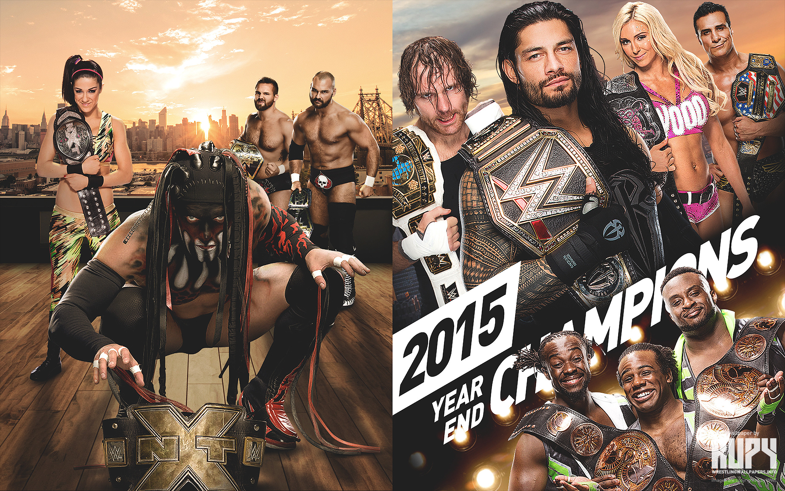 2560x1600 NXT and WWE Year-End Champions 2015 wallpaper 2560Ã1600 ...