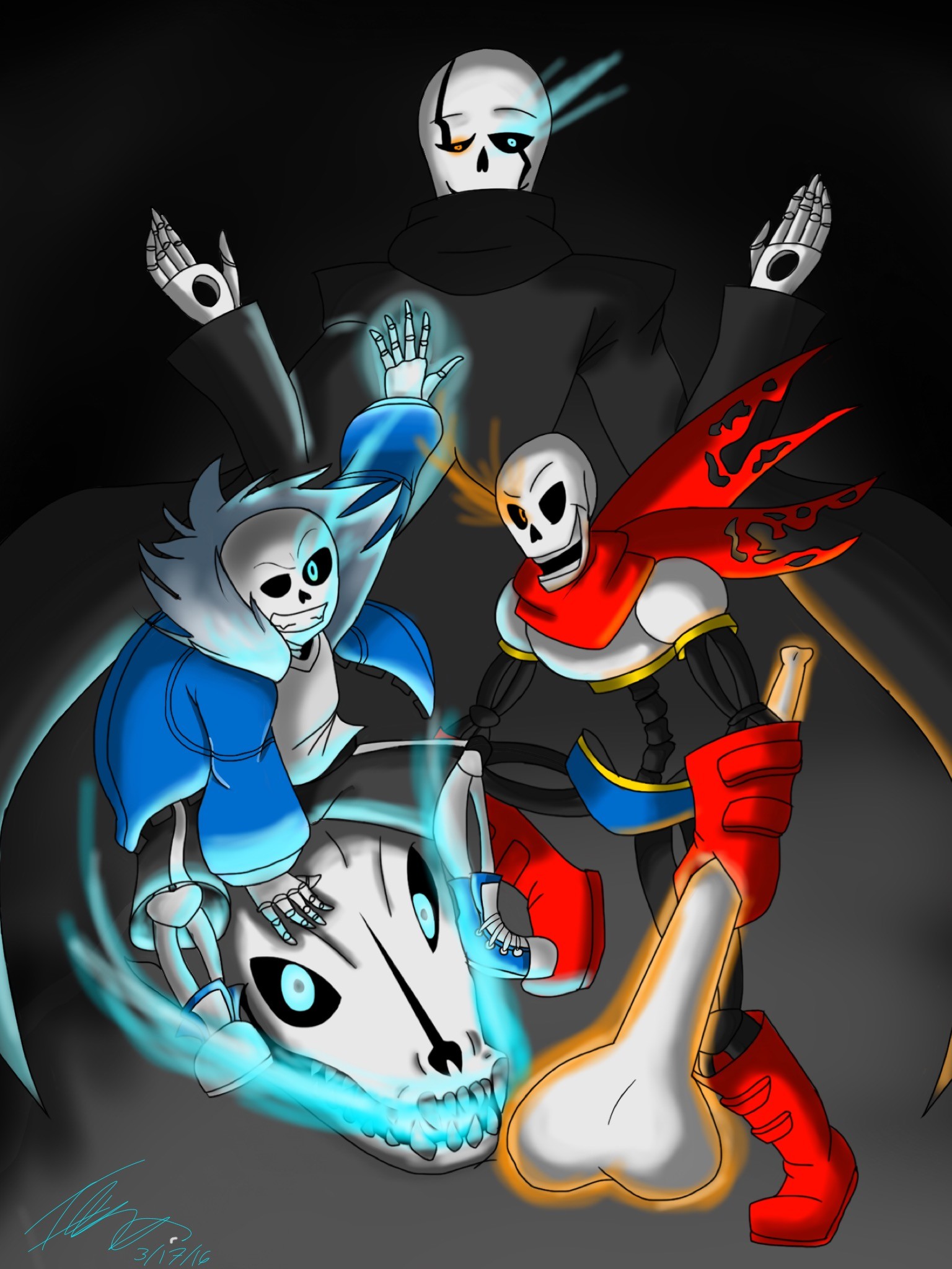 1536x2048 ...  Undertale Sans, Papyrus, and Gaster by Ithiliam on DeviantA