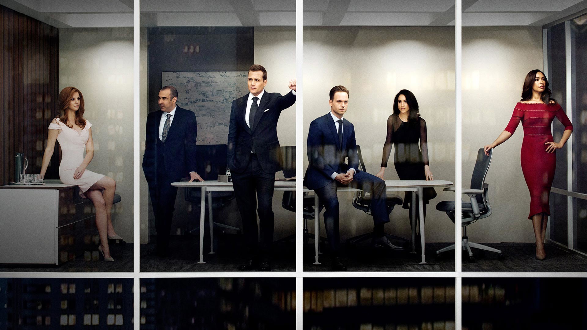 1920x1080 Featuring official images of the main characters from the corporate world  of the show, Harvey Specter, Mike, Donna, Rachel, Jessica and Louis in the  ...