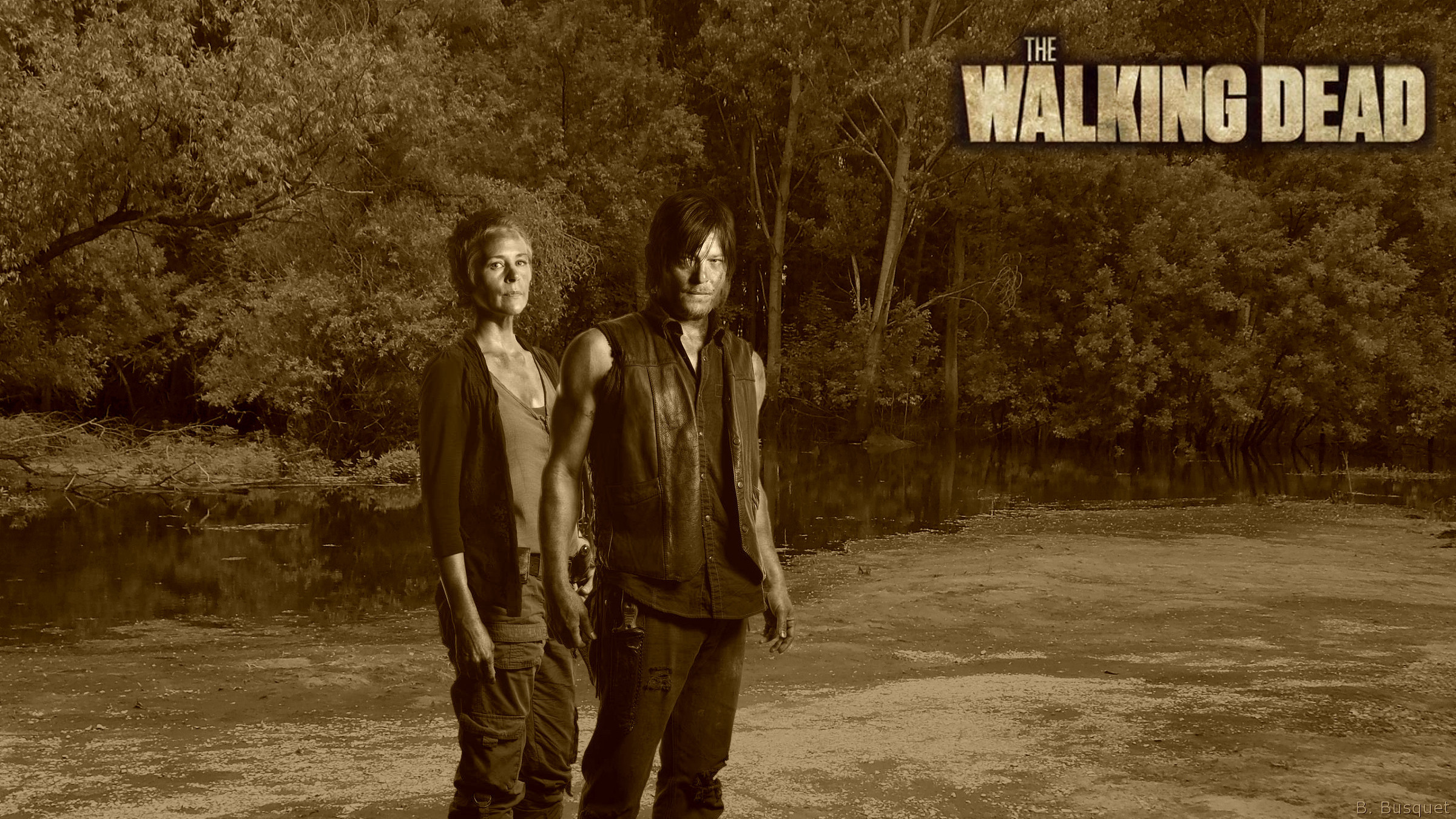 2400x1350 Carol and Daryl in the swamp