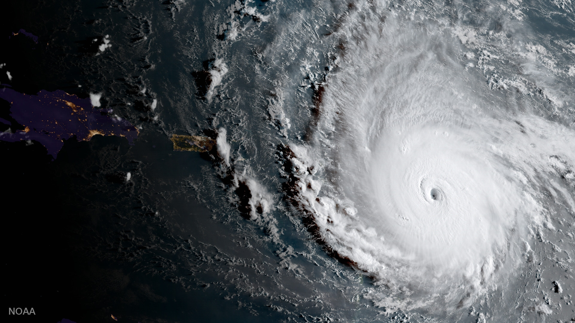 1920x1080 NOAA Hurricane Irma barreling toward the Eastern Caribbean, captured by  satellite on Tuesday, Sept. 5, 2017.