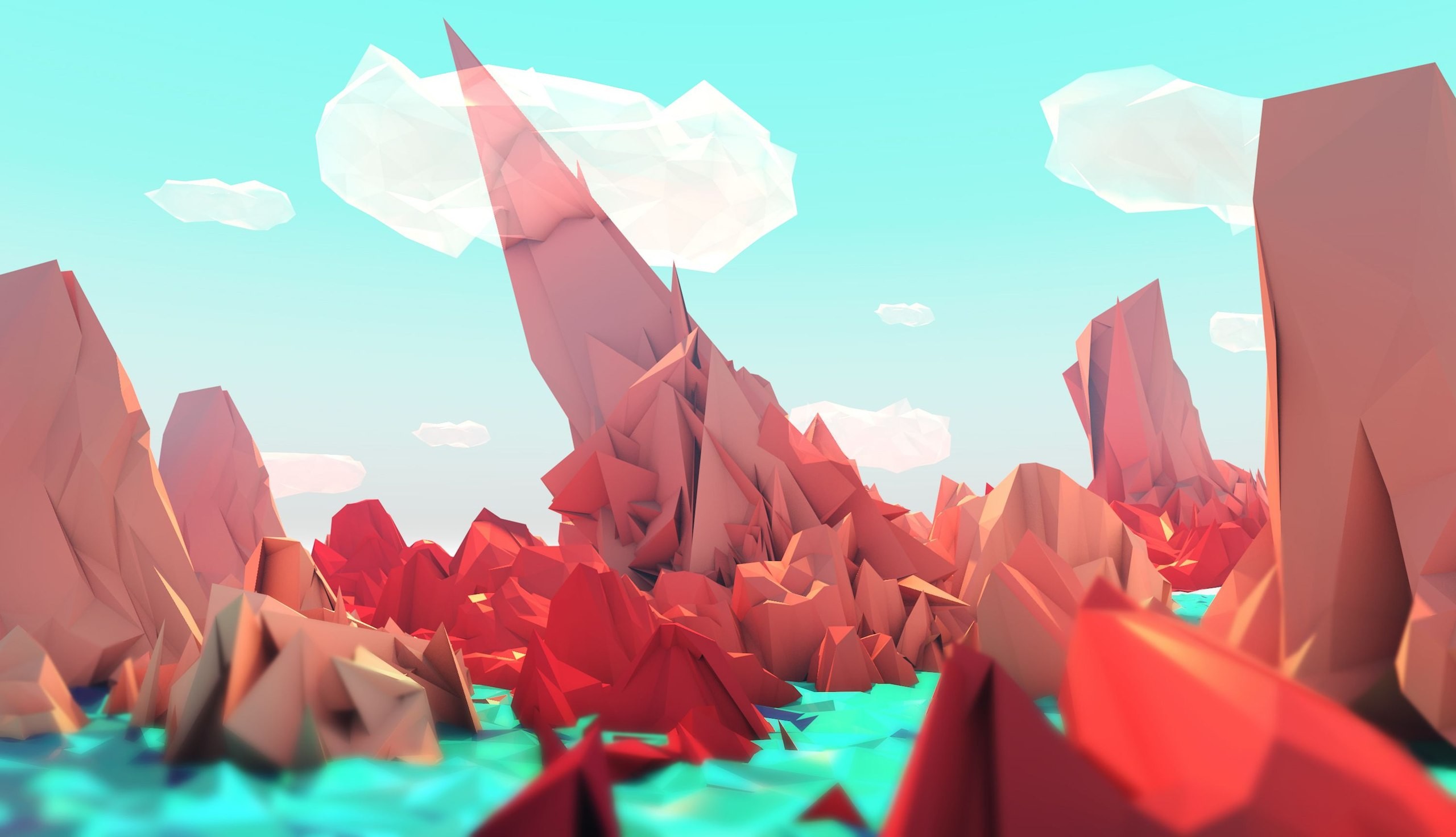 2560x1472 Low poly style wallpapers fulll pack HD (Part 1)