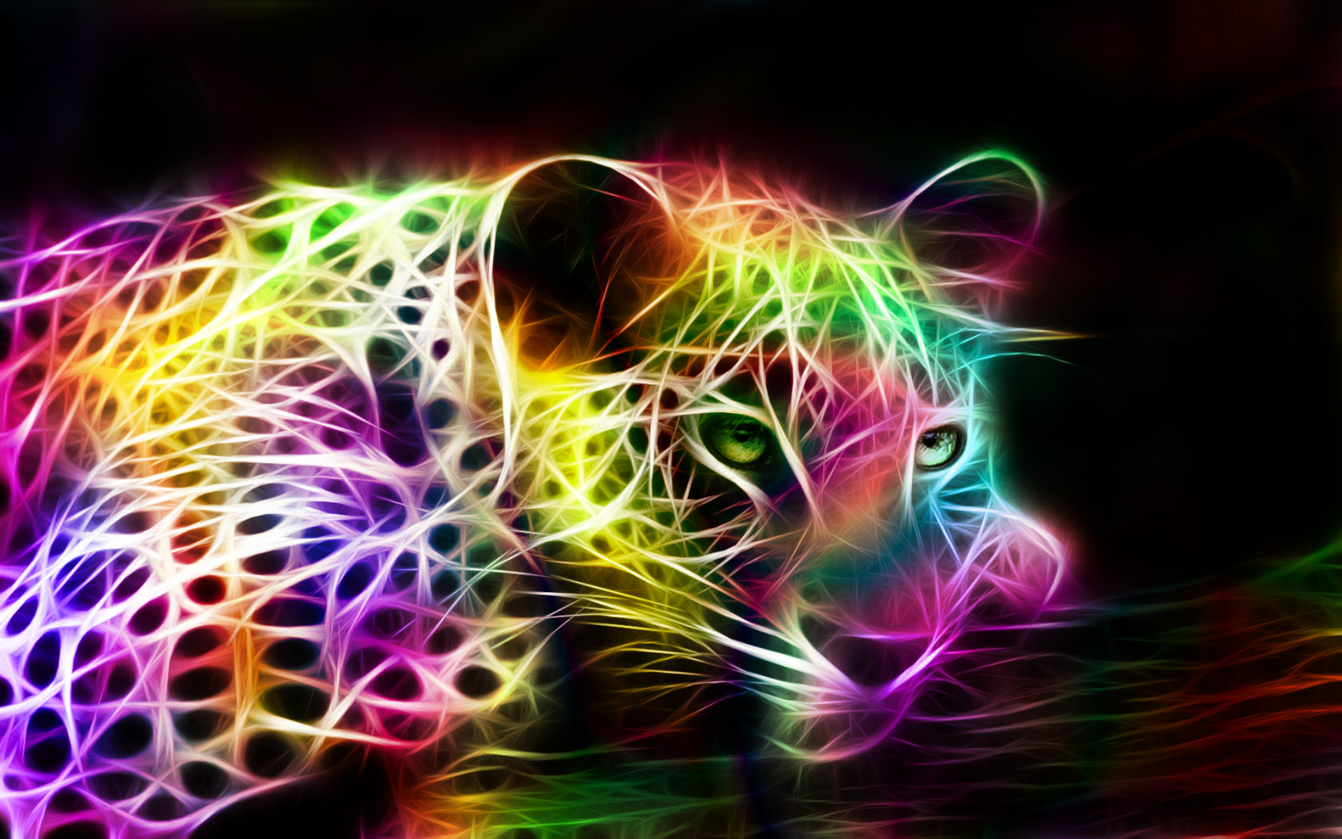 1920x1200 fractal regenboog gekleurde jaguar wallpaper ForWallpapercom 