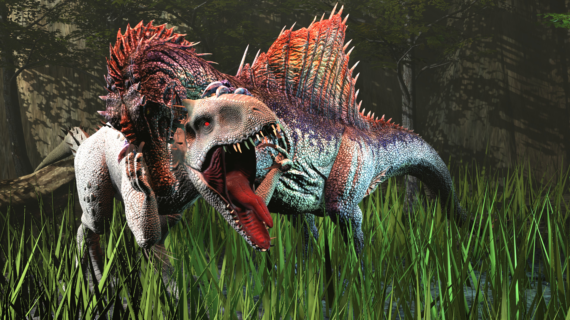 1920x1080 ... The Spinosaurus Vs The Idominus Rex by Nightfall15