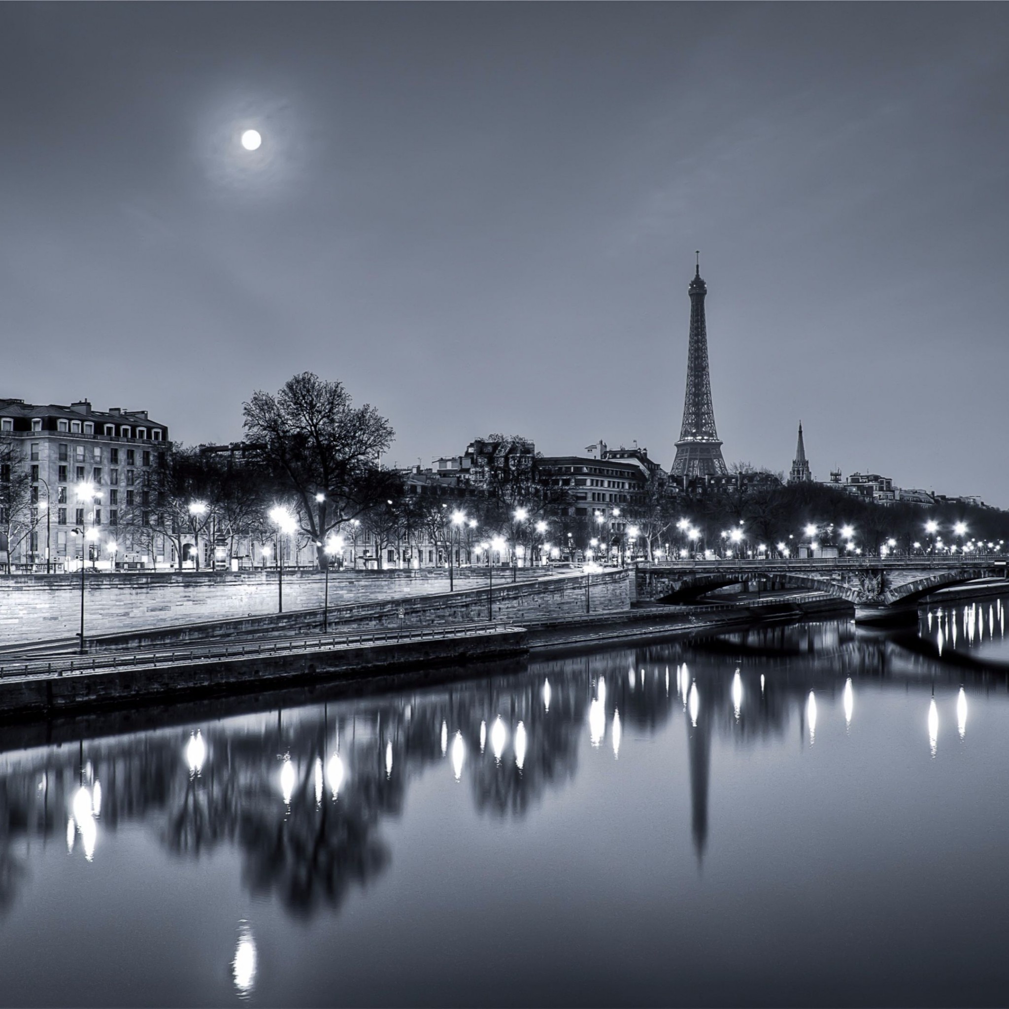 2048x2048 Related to Black and White 4K Paris, France Wallpaper