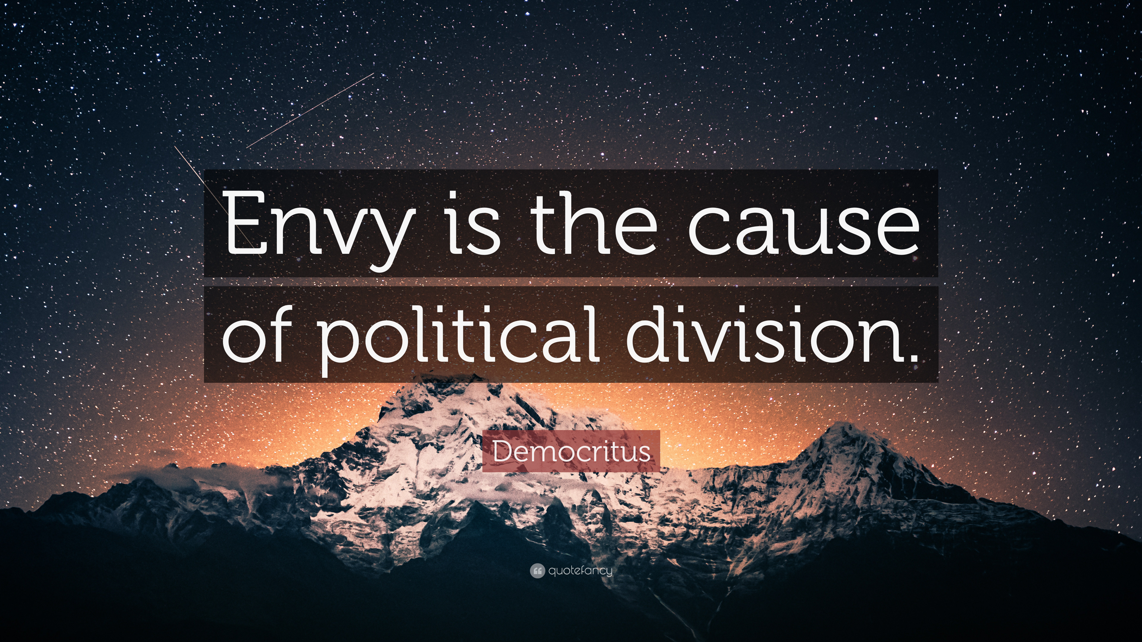 3840x2160 Democritus Quote: “Envy is the cause of political division.”