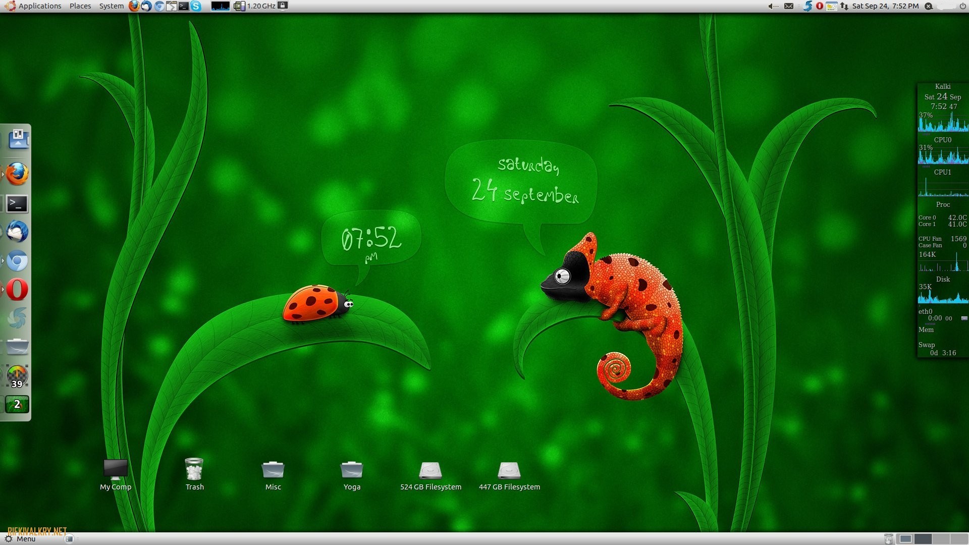 1920x1080 live wallpaper in ubuntu linux using wallpaper clock